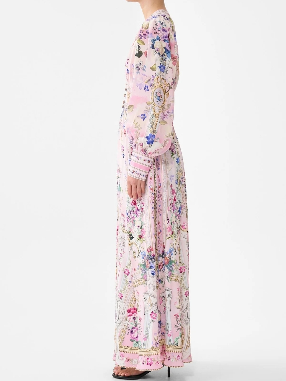 Camilla Palatial Pastels shaped waistband dress with gathered sleeves - Picture 2 of 12